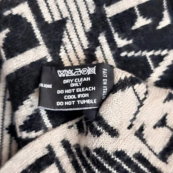 EMPORIO ARMANI Vintage Black & Cream Logo Monogram Men's Scarf